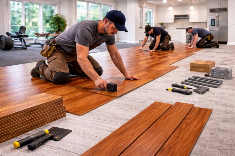 Cherry Floor Installation in Clinton, MA