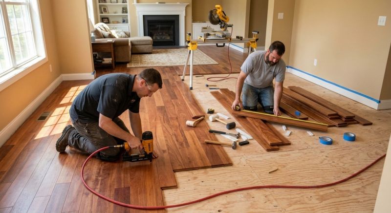 Cherry Floor Installation in Littleton, MA
