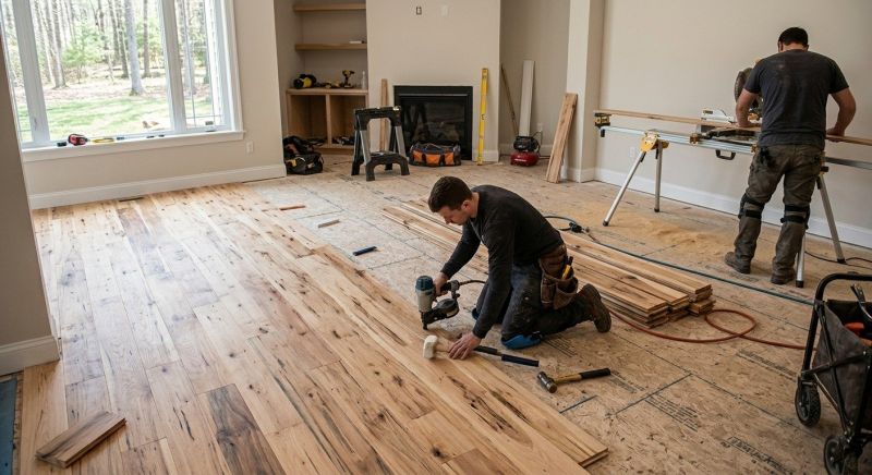 Hickory Floor Installation in Worcester, MA