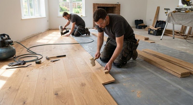 Oak Floor Installation in North Oxford, MA