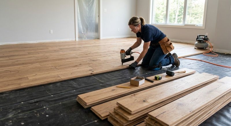 Wide Plank Floor Installation in Worcester, MA